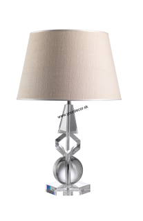 Stolná lampa TRIGONOS číra/smotanová, 1/E27, H61cm