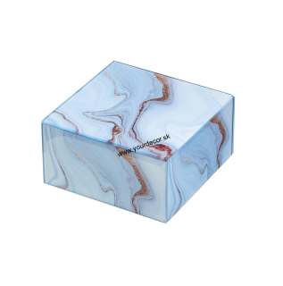 1L131 Krabička na šperky modrý mramor 12x12cm