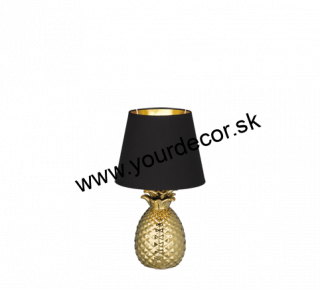 Stolná lampa PINEAPPLE čiern/zlatá, 1/E14, H35 cm